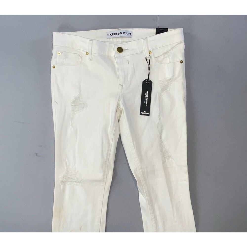 Express Stella Low Rise Ankle Skinny Destroyed Stretch Denim Jeans. Women's 8.